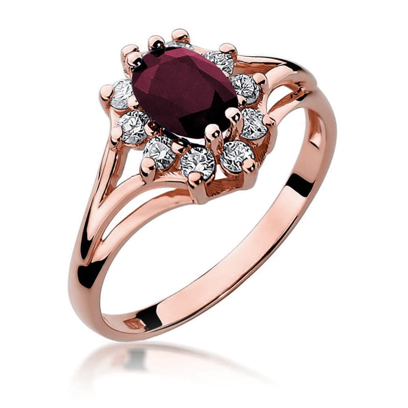 W037 Ruby prsteň 1.00ct ružové zlato Au 585/1000 2