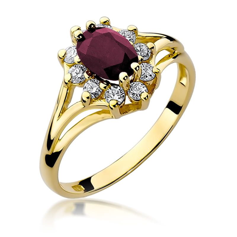 W037 Ruby prsteň 1.00ct žlté zlato Au 585/1000 2