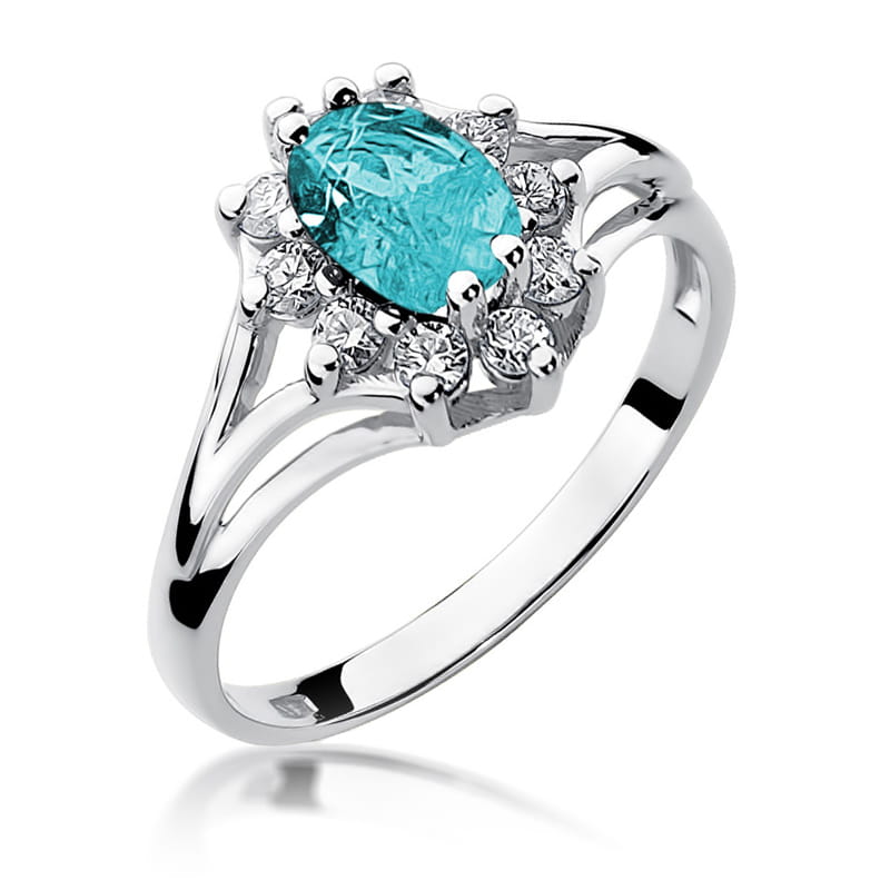 W037 Topaz prsteň 0,90ct biele zlato Au 585/1000 2