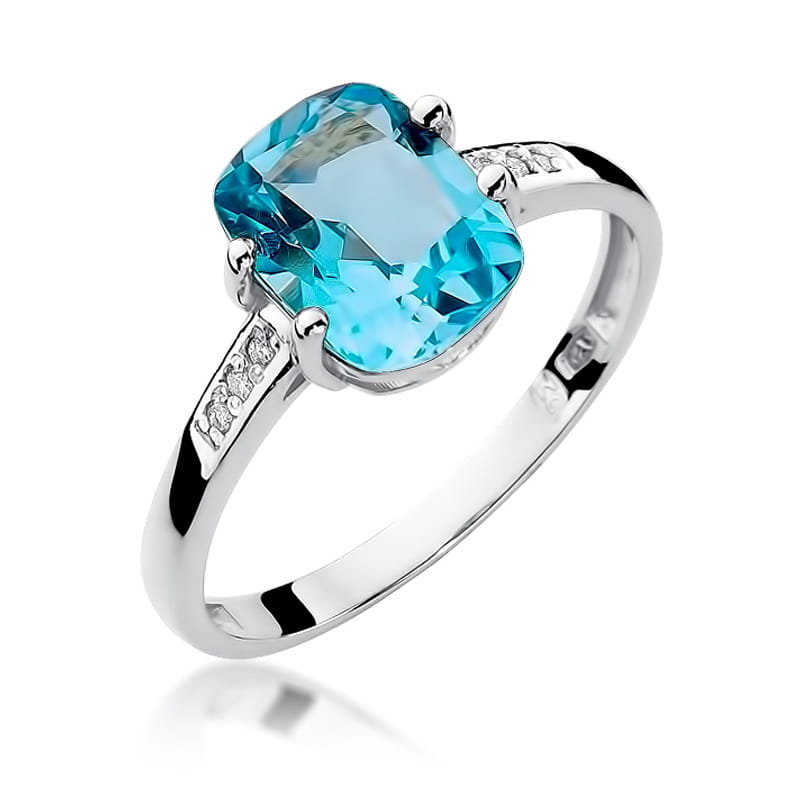 W038 Topaz prsteň 2.40ct biele zlato Au 585/1000 2