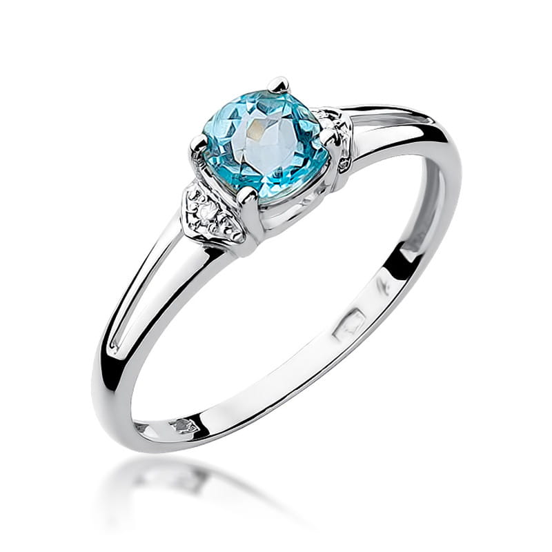 W039 Topaz prsteň 0,70ct biele zlato Au 585/1000 2