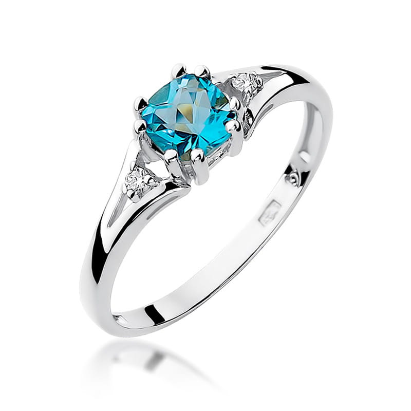 W044 Topaz prsteň 0,70ct biele zlato Au 585/1000 2