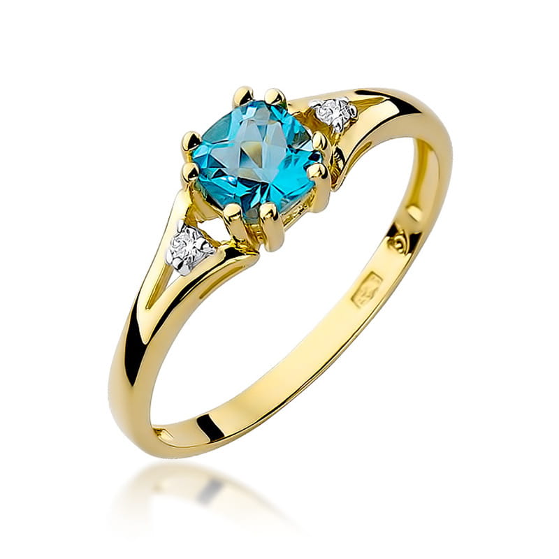 W044 Topaz prsteň 0,70ct žlté zlato Au 585/1000 2