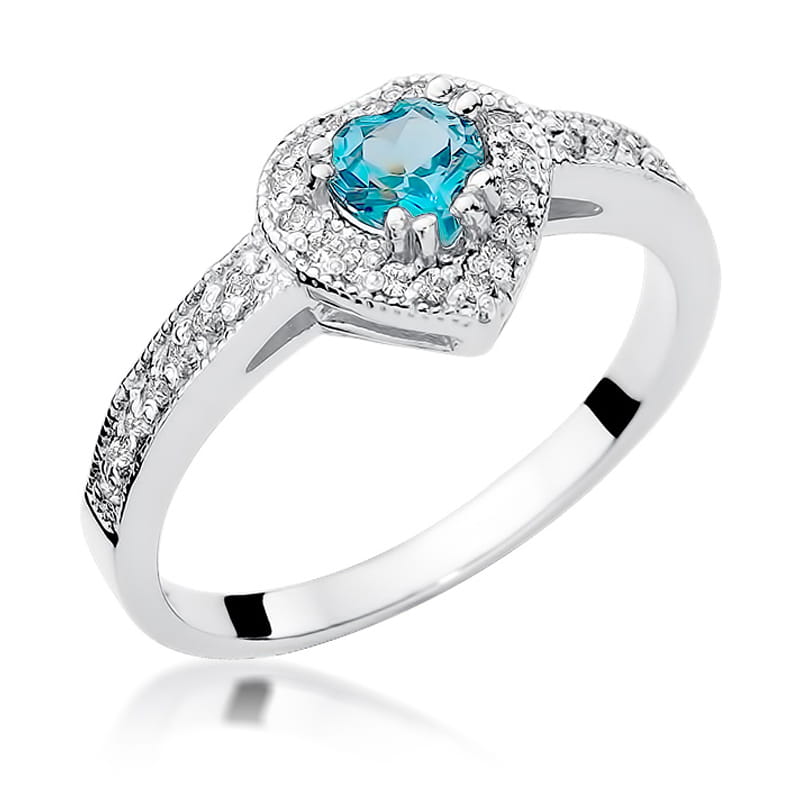 W046 Topaz prsteň 0,50ct biele zlato Au 585/1000 2