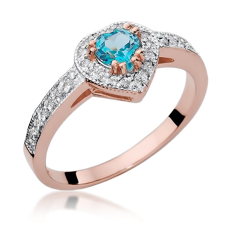 W046 Topaz prsteň 0,50ct ružové zlato Au 585/1000 2