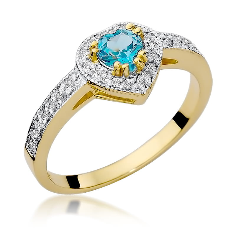 W046 Topaz prsteň 0,50ct žlté zlato Au 585/1000 2