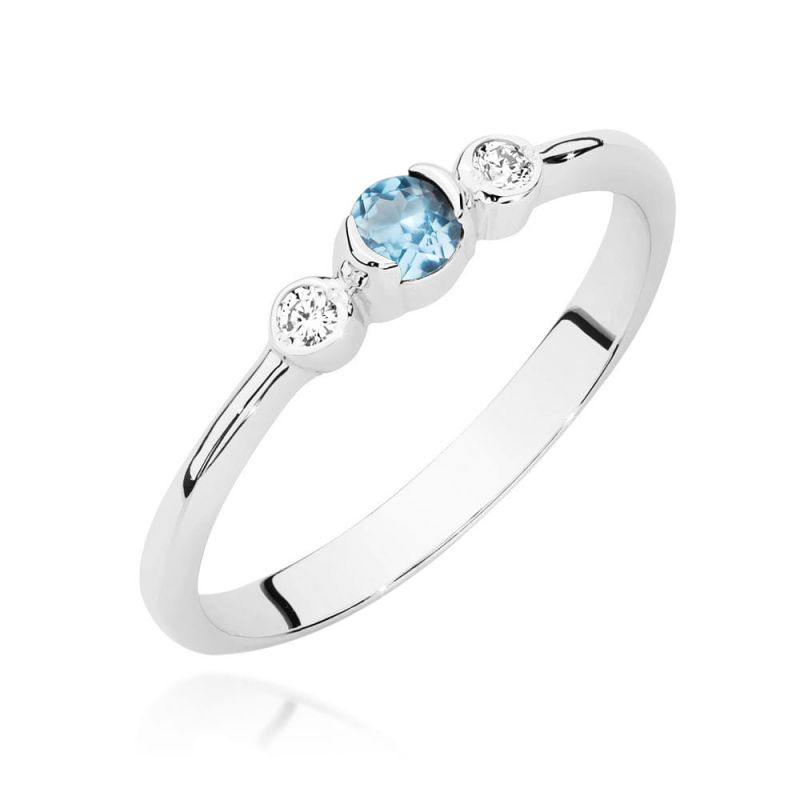 W0620 Topaz prsteň 0,15ct biele zlato Au 585/1000 2