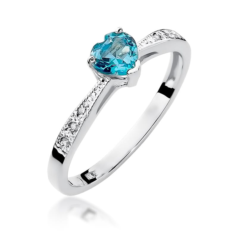 W065 Topaz prsteň 0,50ct biele zlato Au 585/1000 2