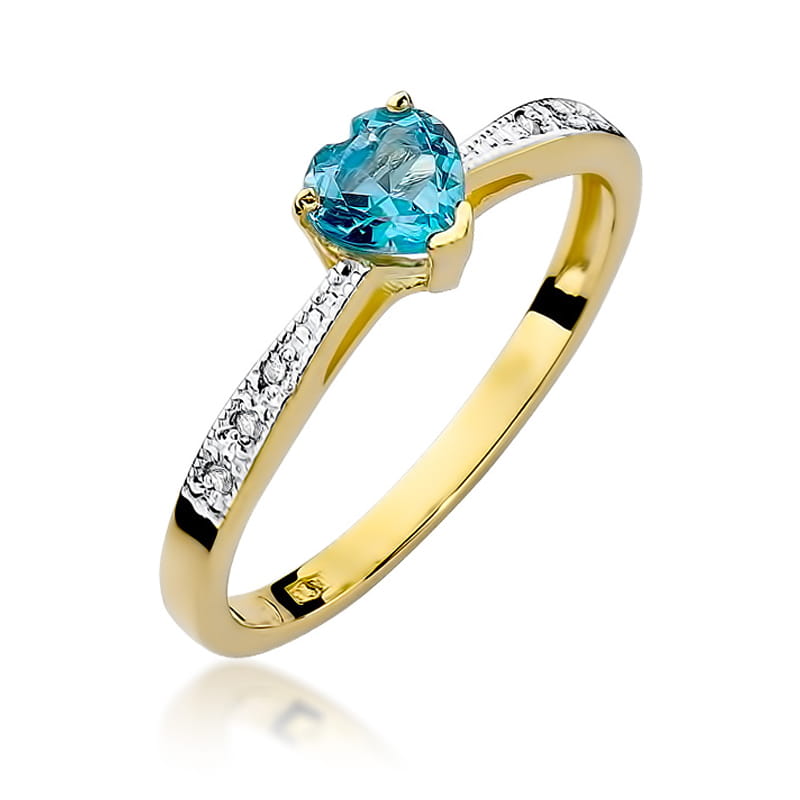 W065 Topaz prsteň 0,50ct žlté zlato Au 585/1000 2