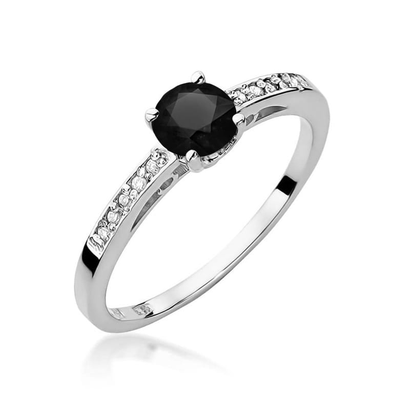 W066 Prsteň Black Diamond 0,50ct biele zlato Au 585/1000 2