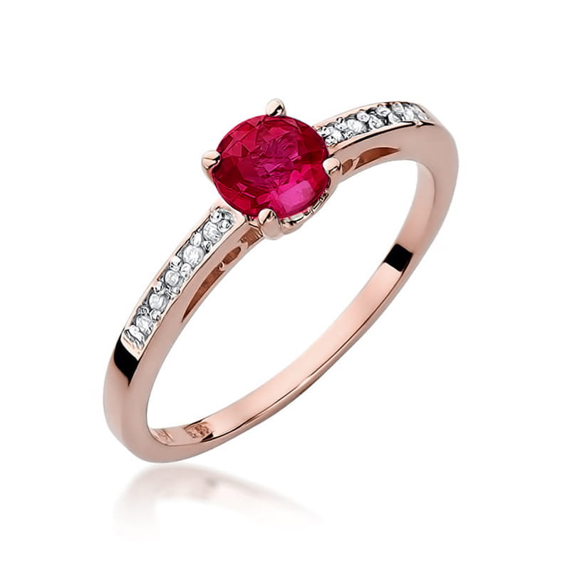 W066 Ruby prsteň 0.60ct ružové zlato Au 585/1000 2