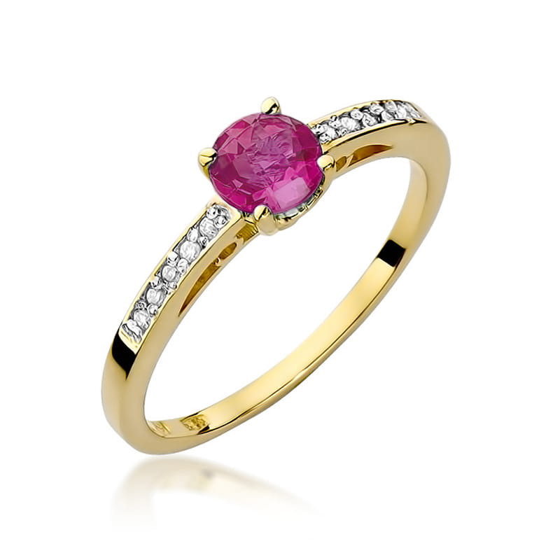 W066 Ruby prsteň 0,60ct žlté zlato Au 585/1000 2