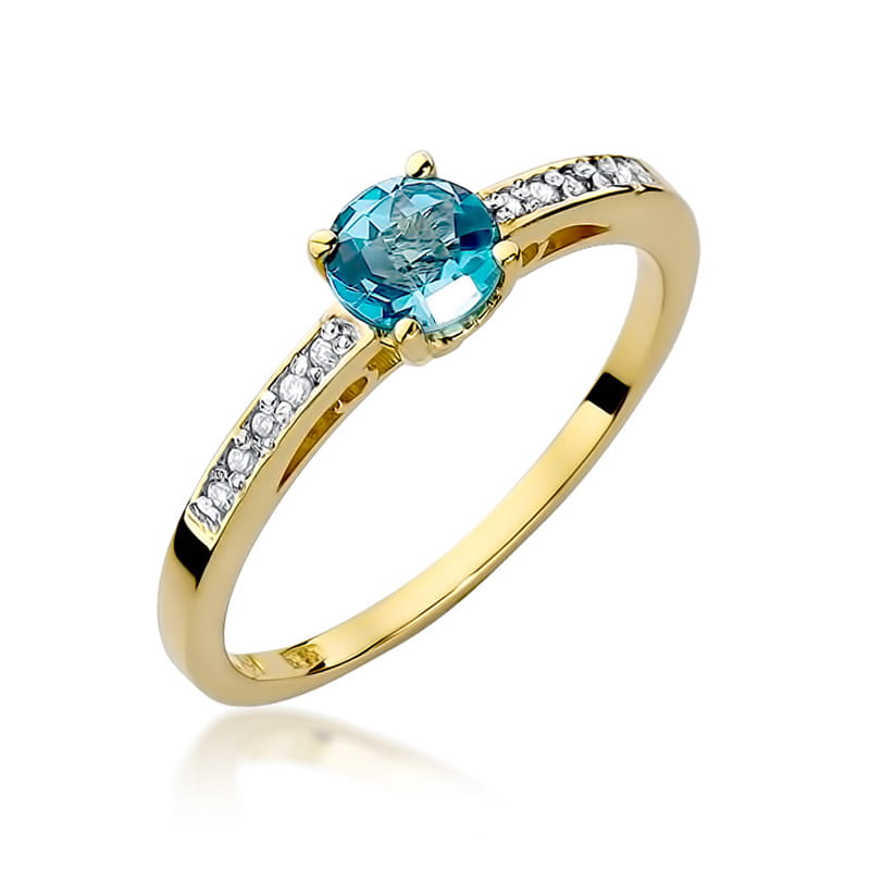 W066 Topaz prsteň 0,50ct žlté zlato Au 585/1000 2