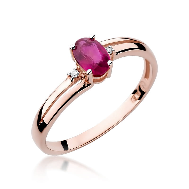W068 Ruby prsteň 0.60ct ružové zlato Au 585/1000 2