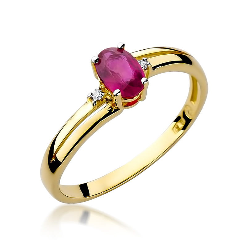W068 Ruby prsteň 0,60ct žlté zlato Au 585/1000 2