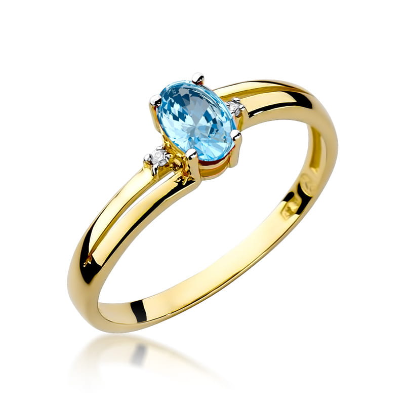 W068 Topaz prsteň 0,50ct žlté zlato Au 585/1000 2