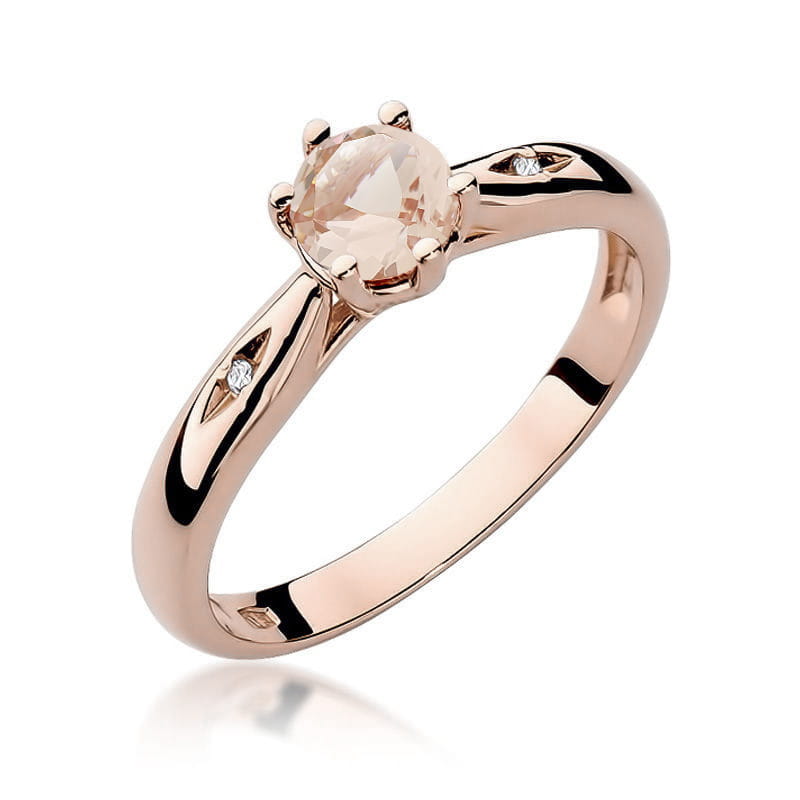 W074 Morganit prsteň 0,40ct ružové zlato Au 585/1000 2