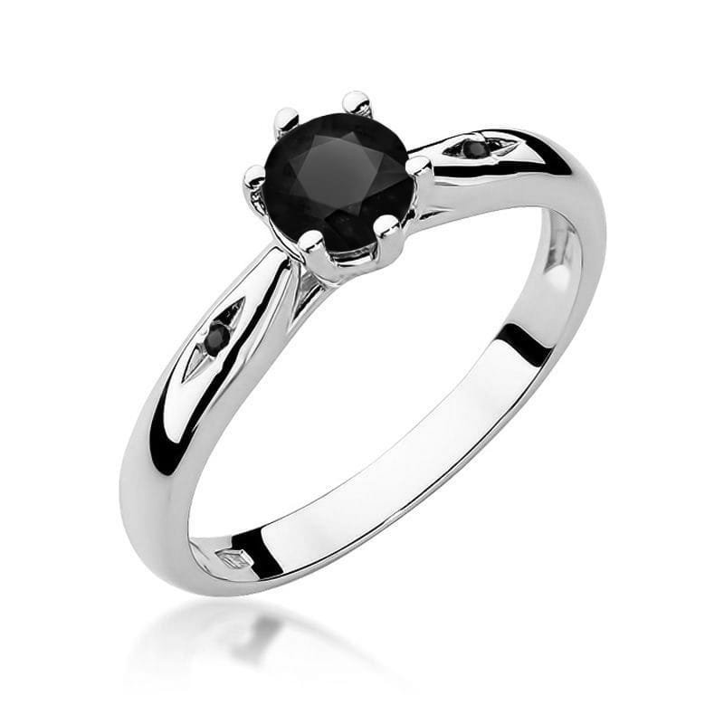 W074 Prsteň Black Diamond 0,50ct biele zlato Au 585/1000 2