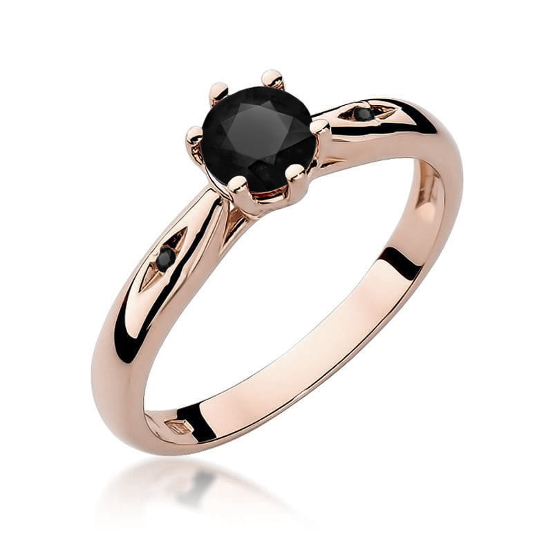 W074 Prsteň Black Diamond 0,50ct ružové zlato Au 585/1000 2