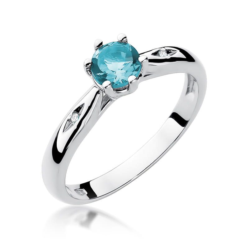 W074 Topaz prsteň 0,50ct biele zlato Au 585/1000 2