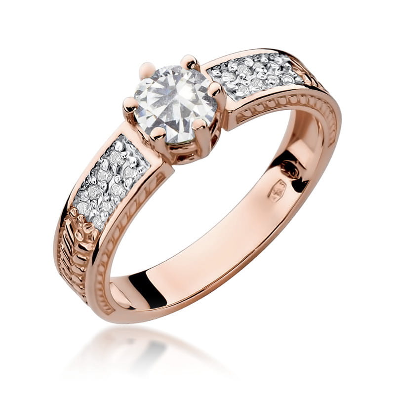 W075 prsteň White Sapphire 0.60ct ružové zlato Au 585/1000 2