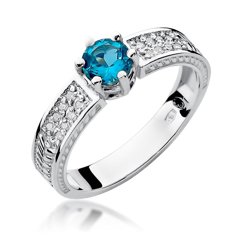 W075 Topaz prsteň 0,50ct biele zlato Au 585/1000 2