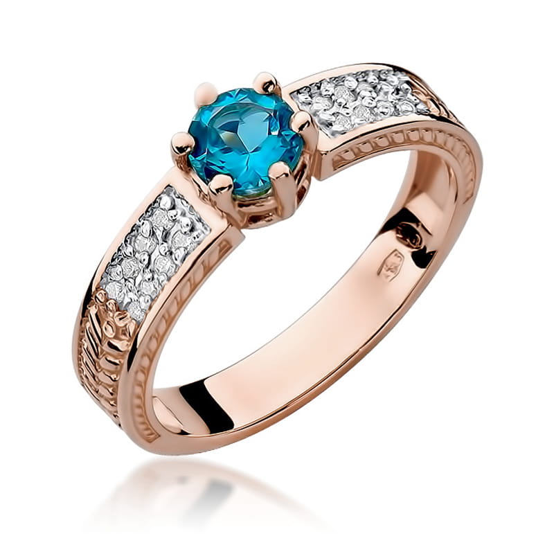 W075 Topaz prsteň 0,50ct ružové zlato Au 585/1000 2