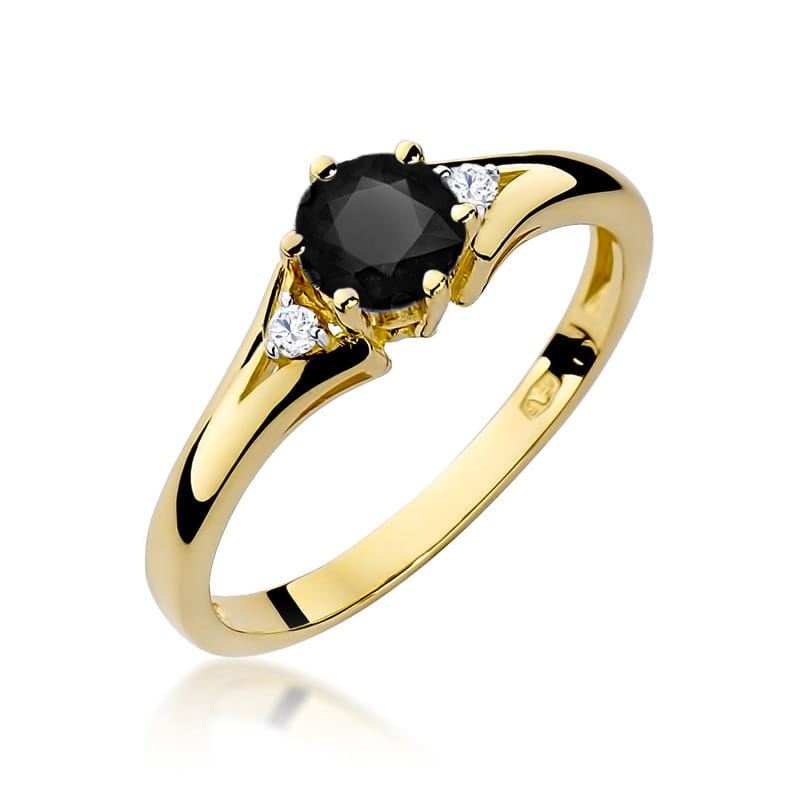 W076 Prsteň Black Diamond 0,50ct žlté zlato Au 585/1000 2