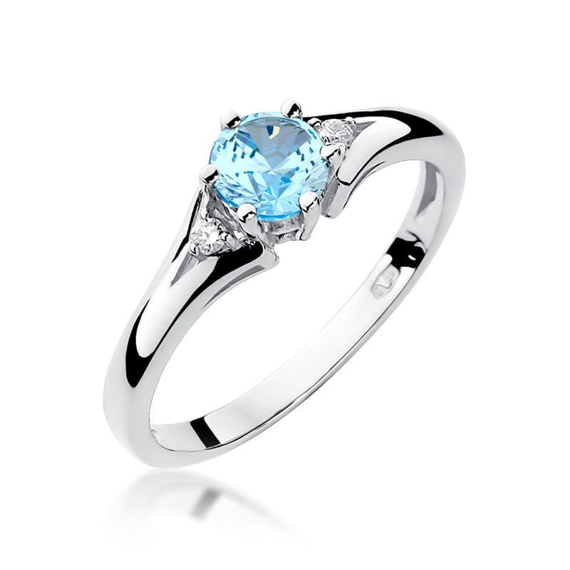 W076 Topaz prsteň 0,50ct biele zlato Au 585/1000 2