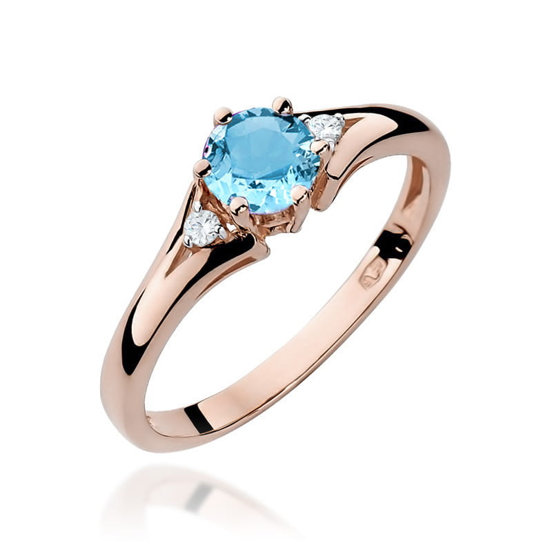 W076 Topaz prsteň 0,50ct ružové zlato Au 585/1000 2