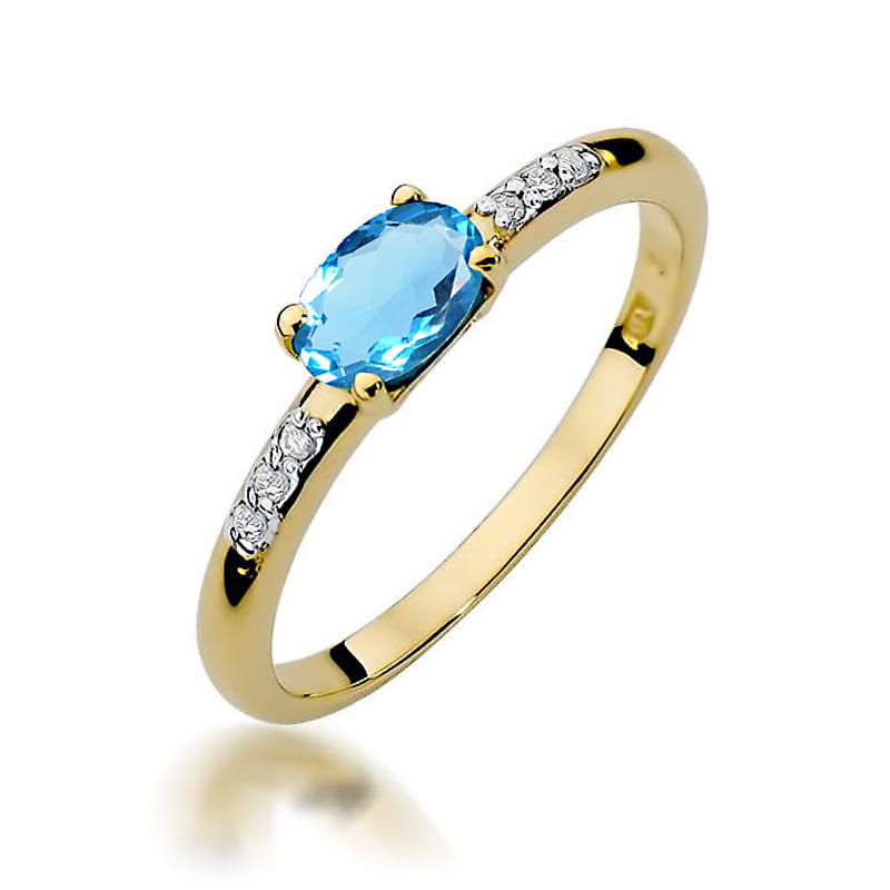 W077 Topaz prsteň 0,50ct žlté zlato Au 585/1000 2