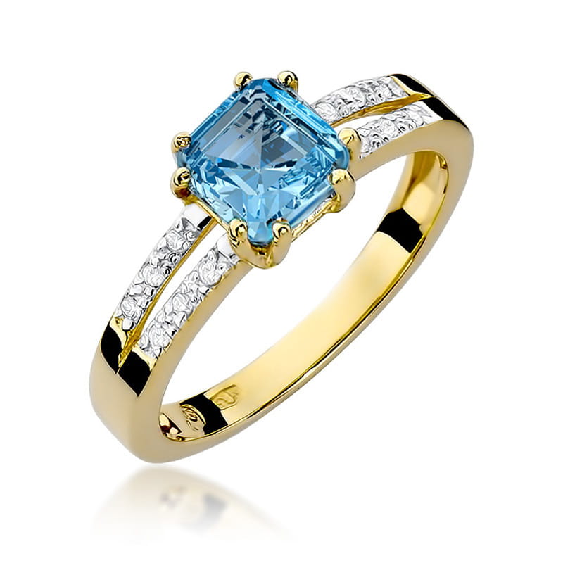 W079 Topaz prsteň 1,10ct žlté zlato Au 585/1000 2