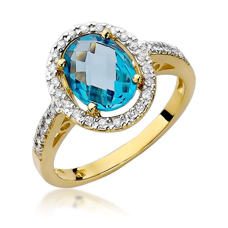 W080 Topaz prsteň 1,70ct žlté zlato Au 585/1000 2