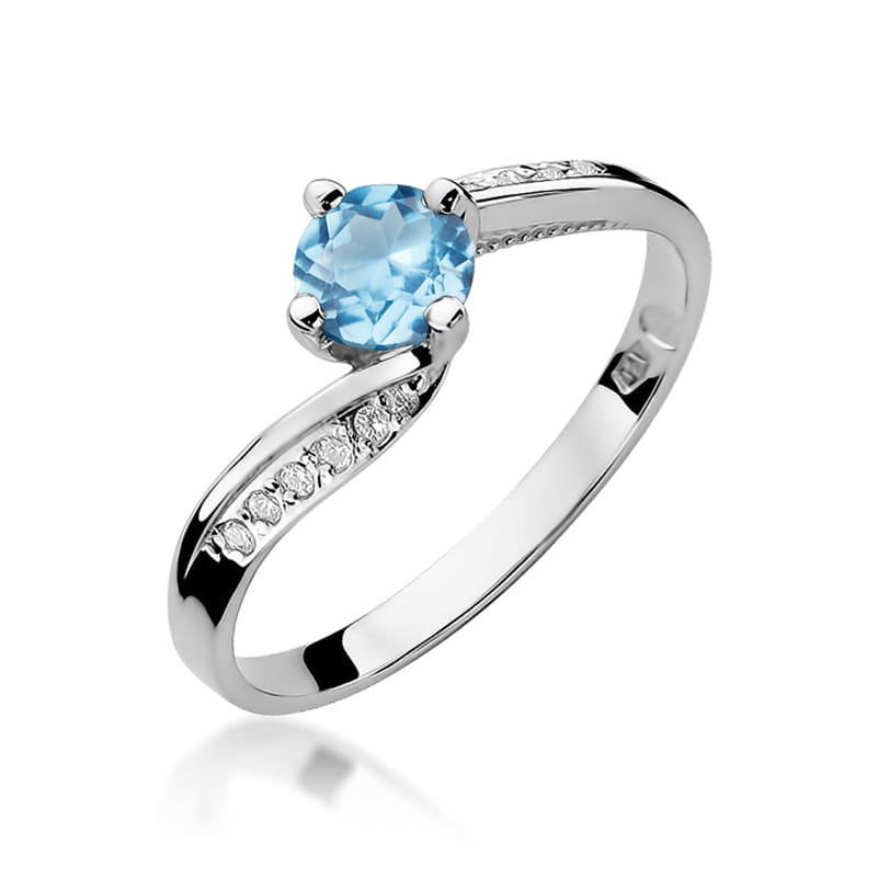 W084 Topaz prsteň 0,50ct biele zlato Au 585/1000 2