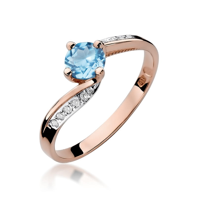 W084 Topaz prsteň 0,50ct ružové zlato Au 585/1000 2
