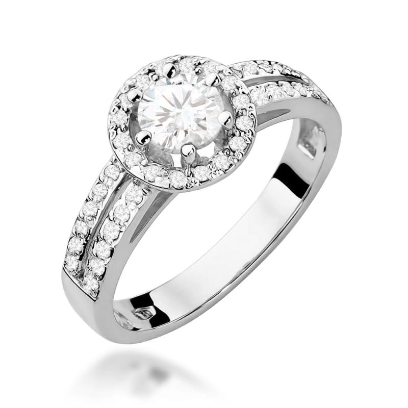 W087 prsteň White Sapphire 0.60ct biele zlato Au 585/1000 2