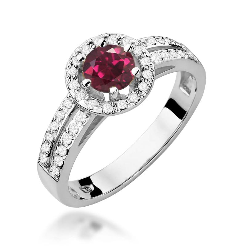 W087 Rodolitový prsteň 0,60ct biele zlato Au 585/1000 2