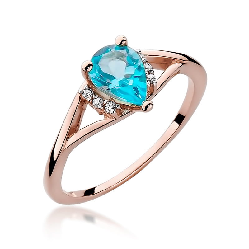 W099 Topaz prsteň 0,90ct ružové zlato Au 585/1000 2
