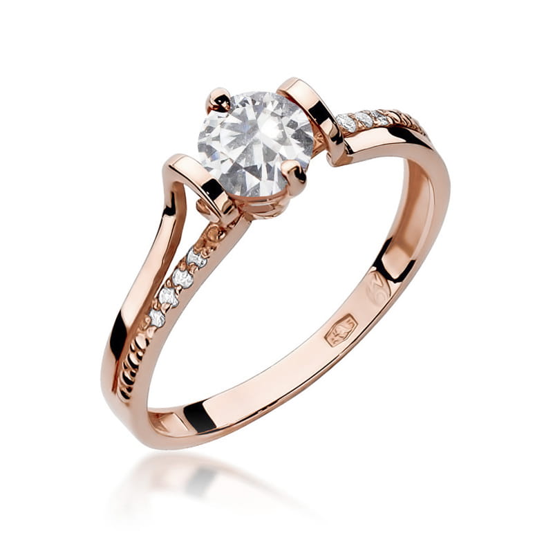 W102 prsteň White Sapphire 0,60ct ružové zlato Au 585/1000 2