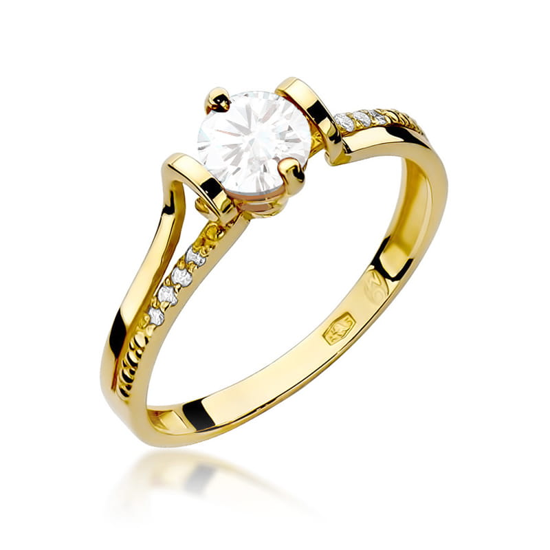 W102 prsteň White Sapphire 0,60ct žlté zlato Au 585/1000 2