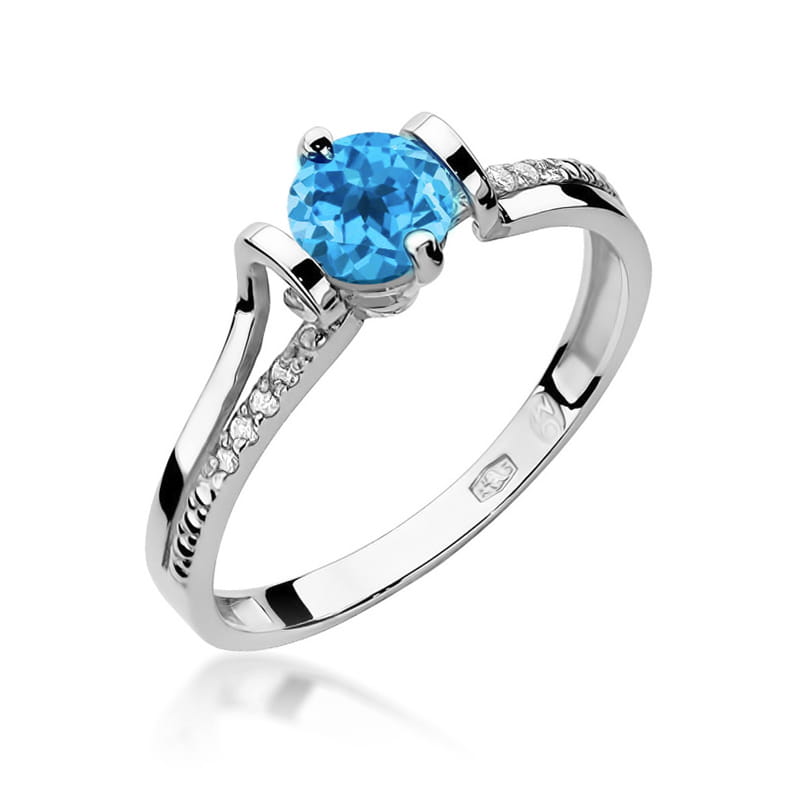 W102 Topaz prsteň 0,50ct biele zlato Au 585/1000 2