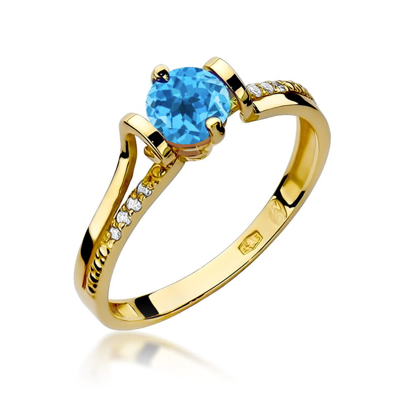 W102 Topaz prsteň 0,50ct žlté zlato Au 585/1000 2