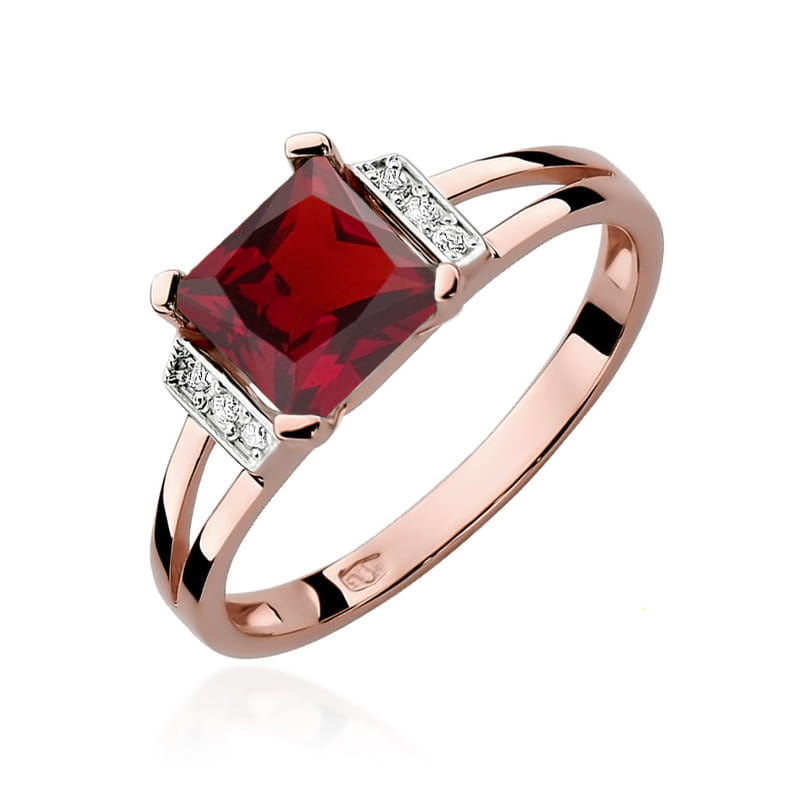 W103 Prsteň granát 1.30ct ružové zlato Au 585/1000 2