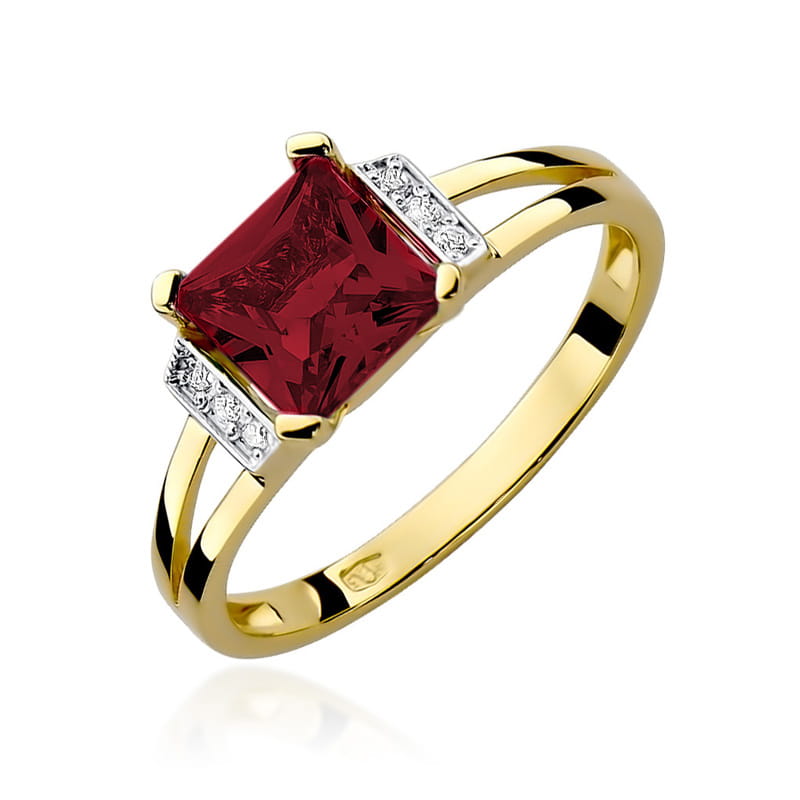W103 Prsteň granát 1.30ct žlté zlato Au 585/1000 2