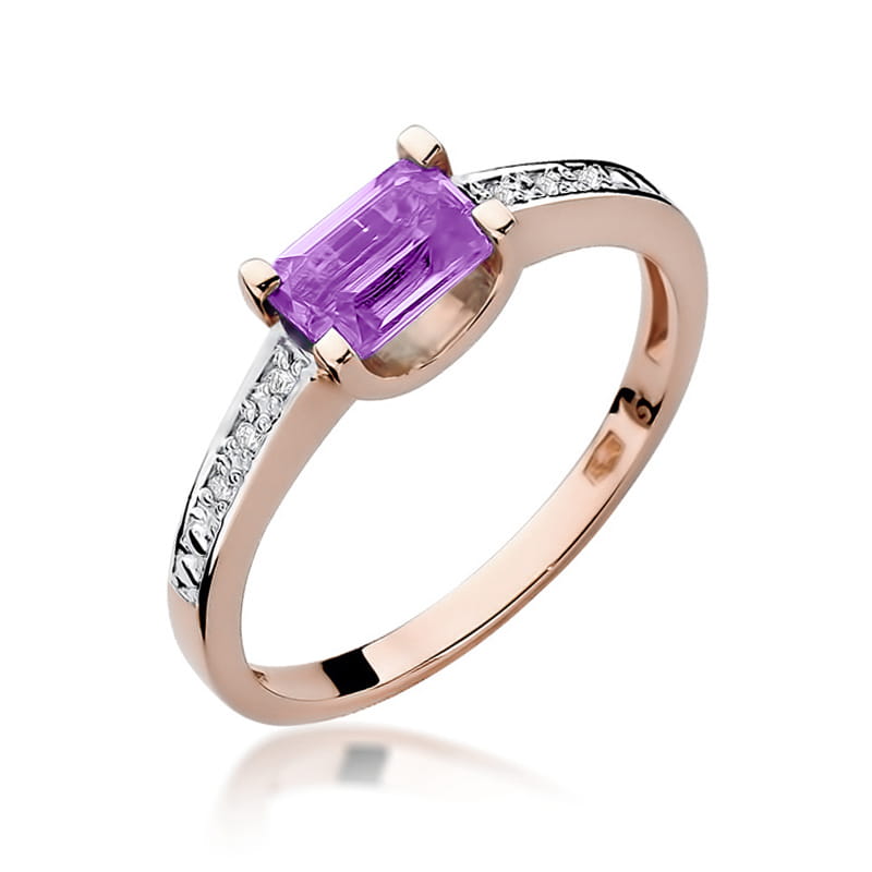 W105 Ametystový prsteň 0,60ct ružové zlato Au 585/1000 2