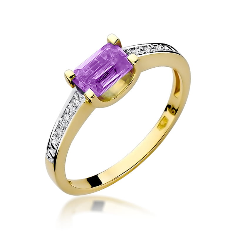 W105 Ametystový prsteň 0,60ct žlté zlato Au 585/1000 2