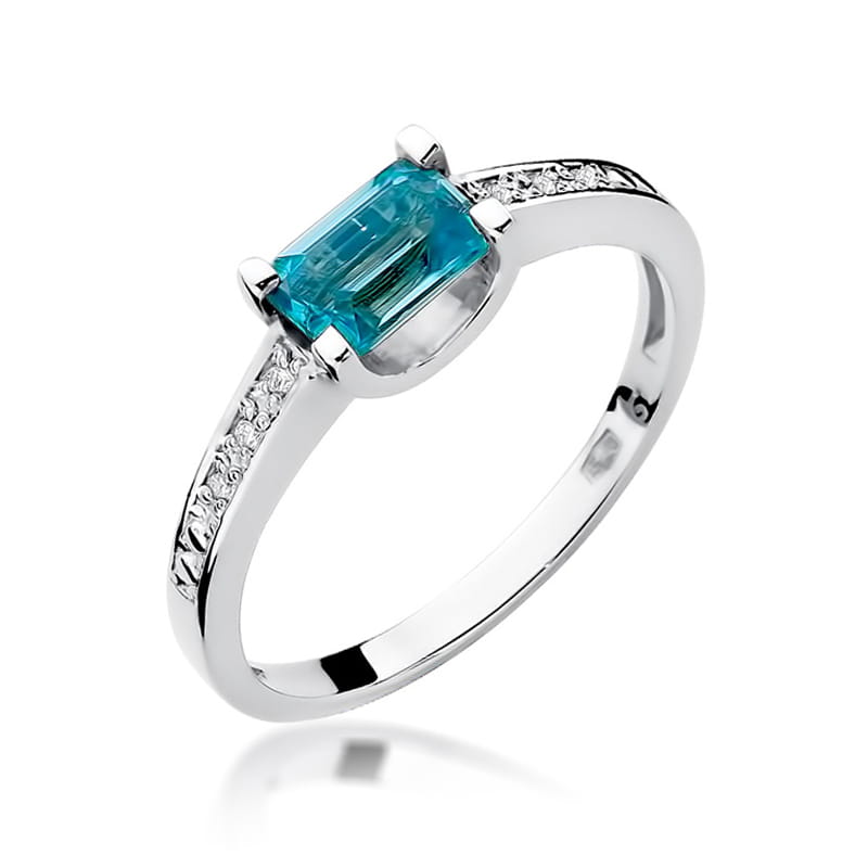 W105 Topaz prsteň 0,65ct biele zlato Au 585/1000 2