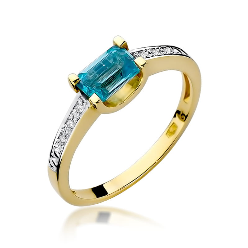 W105 Topaz prsteň 0,65ct žlté zlato Au 585/1000 2