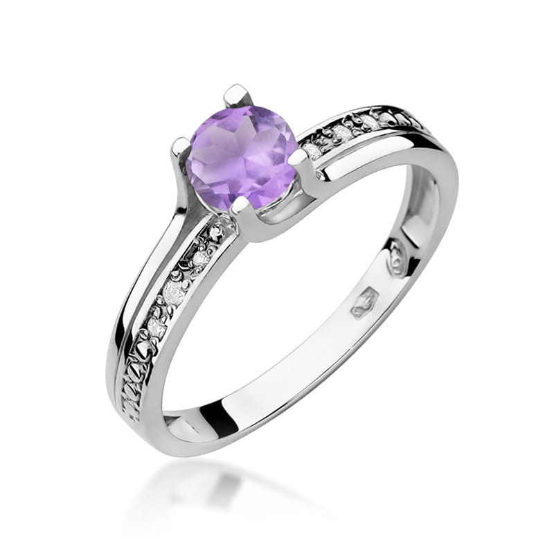 W106 Ametystový prsteň 0,50ct biele zlato Au 585/1000 2