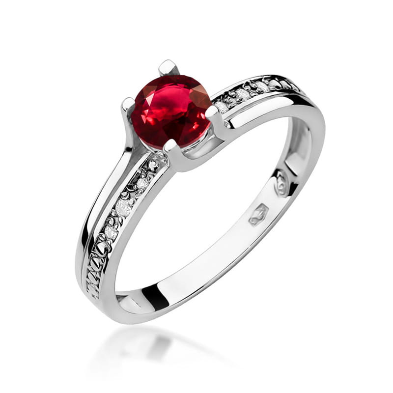 W106 Ruby prsteň 0,60ct biele zlato Au 585/1000 2